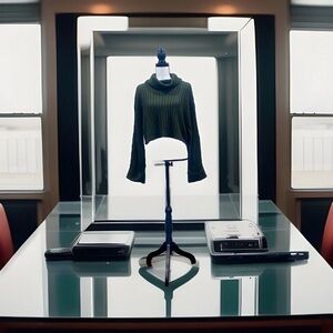 Sweet Rain Olive Ribbed Cropped Turtleneck Sweater Size M NWT!